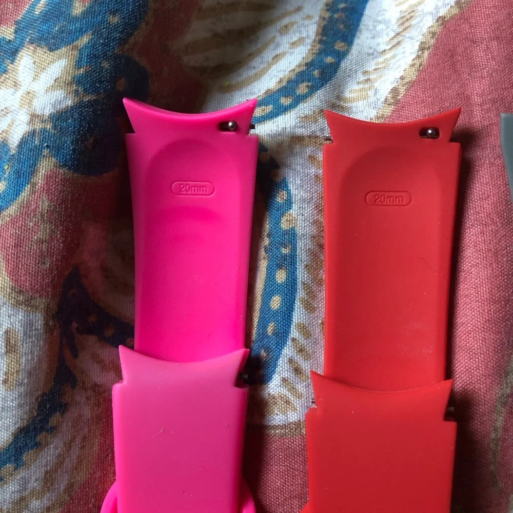 Silicone Smartwatch Bands — Pink, Red, Gray, Light Blue, Brown, Blush